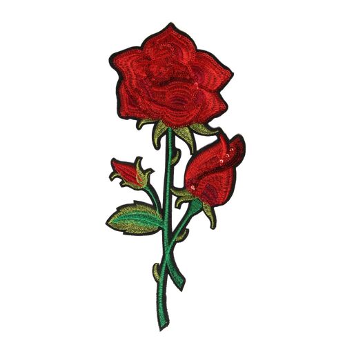 Large Rose Iron On Patch