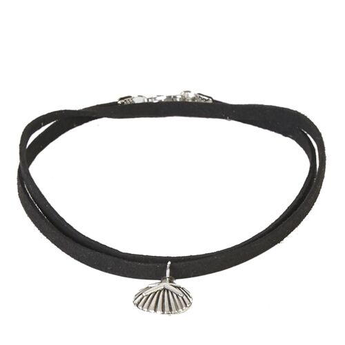 Suede Choker with Sea Shell & Star Charm