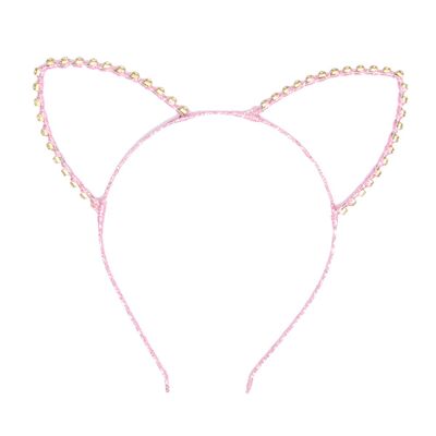 Diadema con orejas de gato de strass brillante