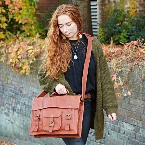 Large Brown Leather Satchel