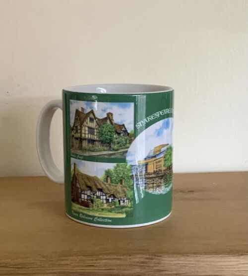 Mug, Shakespeare Country, Stratford, Warwickshire, Green background