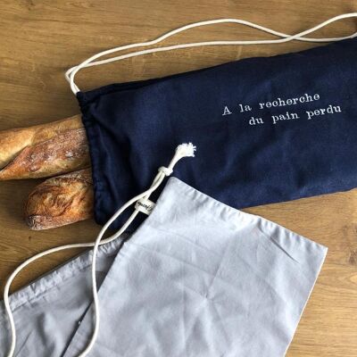 Croustillant - Graue Baguette-Tasche aus Popeline