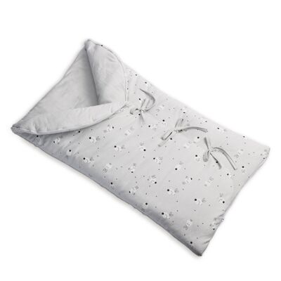 Baby-Fußsack mit GRAUEM KANINCHEN-Print