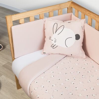 Housse de couette imprimée 2 faces RABBIT ROSA