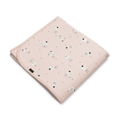 Couverture bébé imprimée LAPIN ROSE