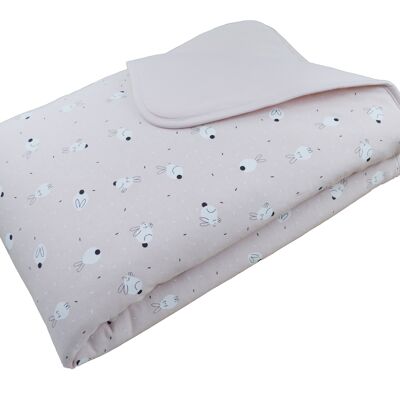 Couverture imprimée LAPIN ROSE