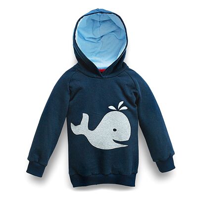 Kinder Hoodie mit Wal - 116/122