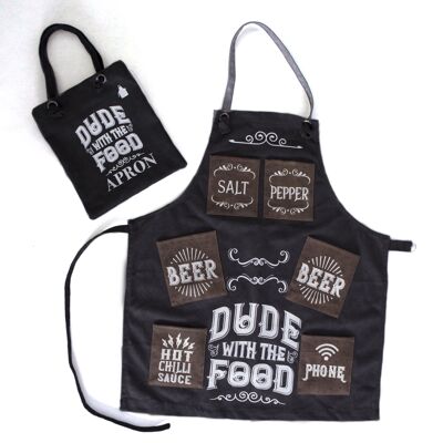 'Dude With The Food' Canvas Apron