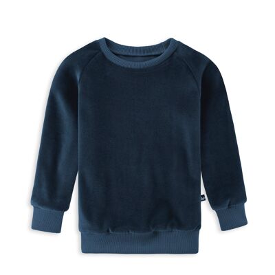 Samt Pullover für Kinder - Blau - 140/146