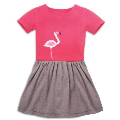 T-Shirt Kleid mit Applikation - Flamingo - 92/98