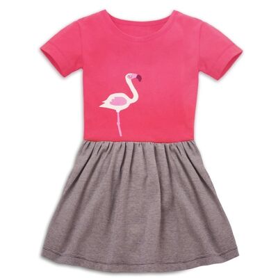 T-Shirt Kleid mit Applikation - Flamingo - 128/134