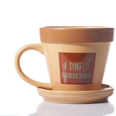 'I Dig Gardening' Plant Pot Mug