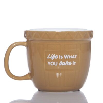 'Life Is What You Bake' Baking Bowl Mug