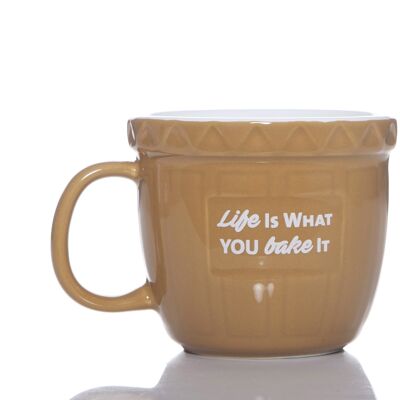 'Life Is What You Bake' Baking Bowl Mug