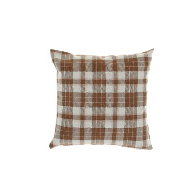 Housse de coussin tartan brun 40x40cm