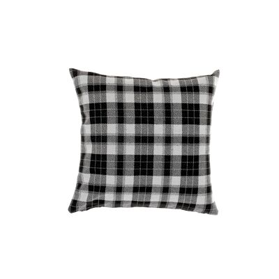 Housse de coussin tartan noir 40x40cm