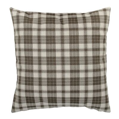 Housse de coussin tartan taupe 65x65cm