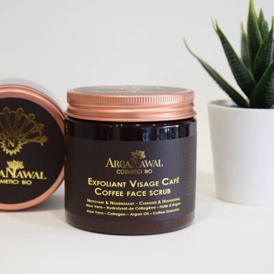 Facial scrub with coffee and argan oil