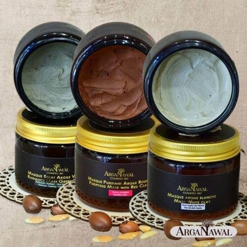 Maschera argilla bianca viso all'olio di Argan