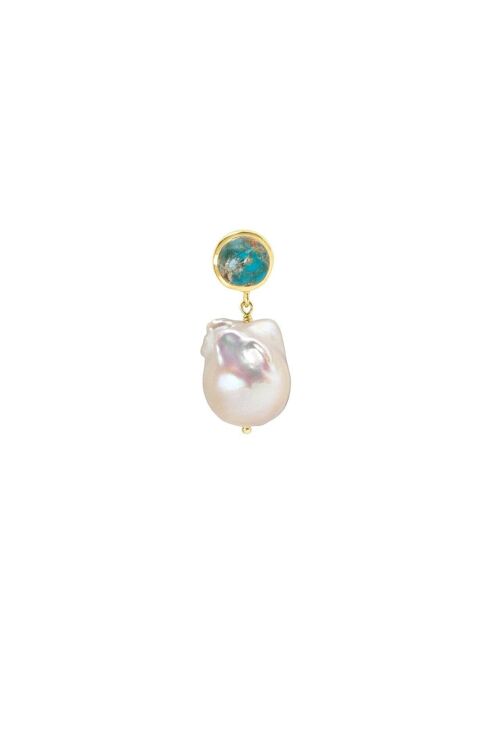 Turquoise Pearl Earring
