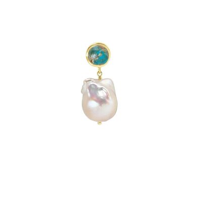 Turquoise Pearl Earring