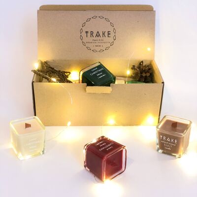 Juego de 4 mini velas aromáticas naturales | Edición de Navidad