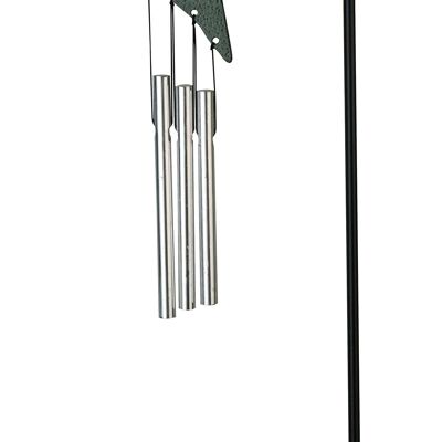 Pincho para maceta con campanilla de viento-pajaro-45cm-negro