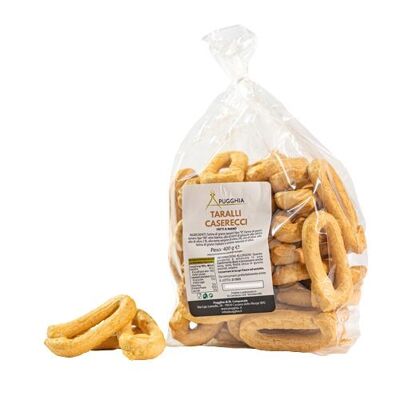 Taralli fatti a mano  CASERECCI da 400 gr.