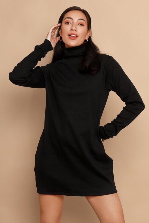 Rosanne Long Sleeved Rib Cuff Sweater Dress