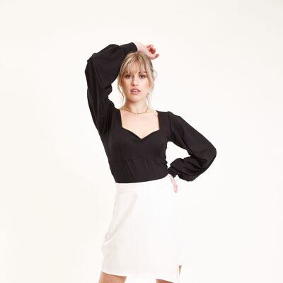 White Asymmetrical A Line Skirt