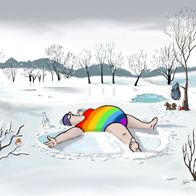 Flocker | Angelo di neve | Biglietto di auguri vuoto Kimmer (147x147 mm)