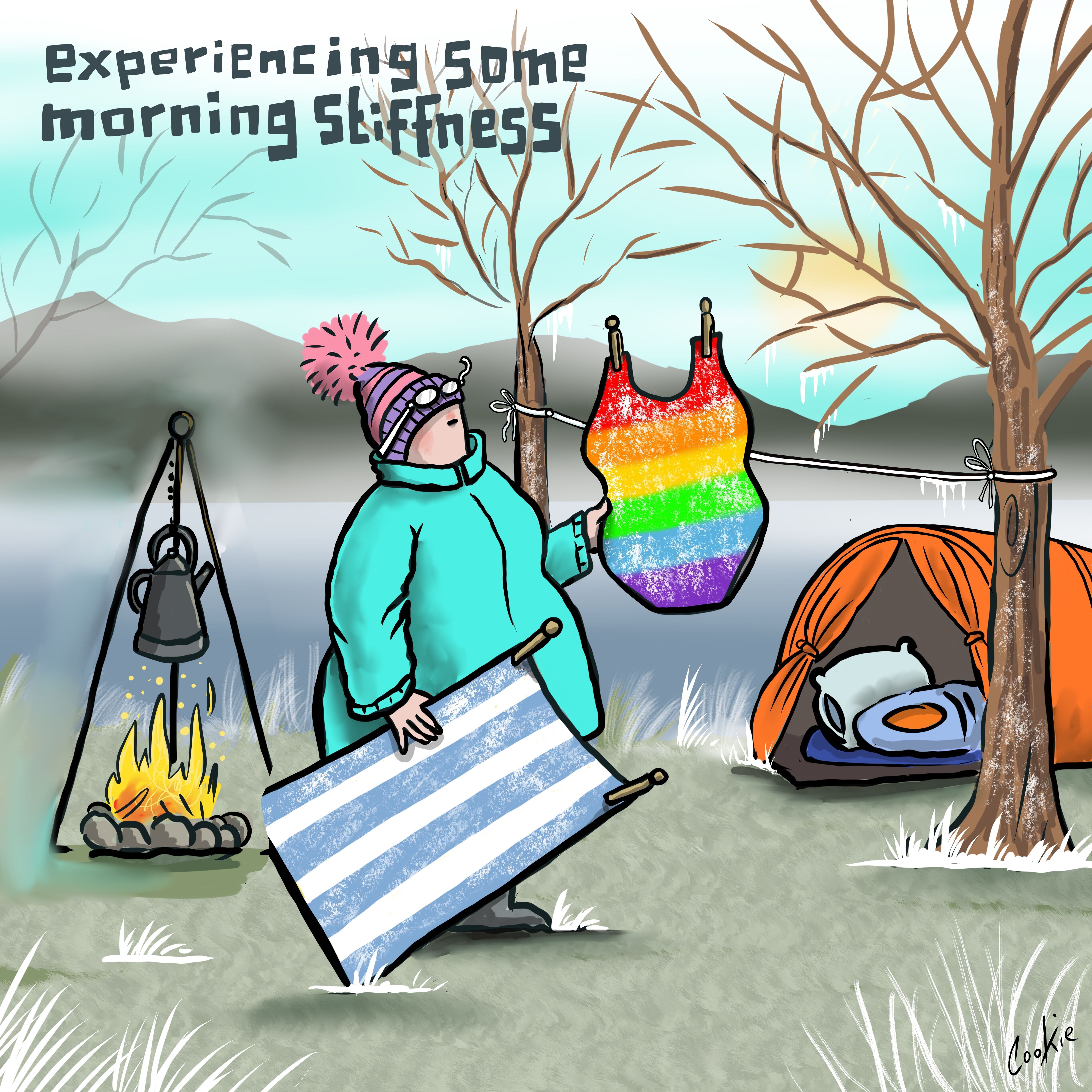 Flockers | Rigidità mattutina | Biglietto di auguri vuoto Kimmer (147x147 mm)