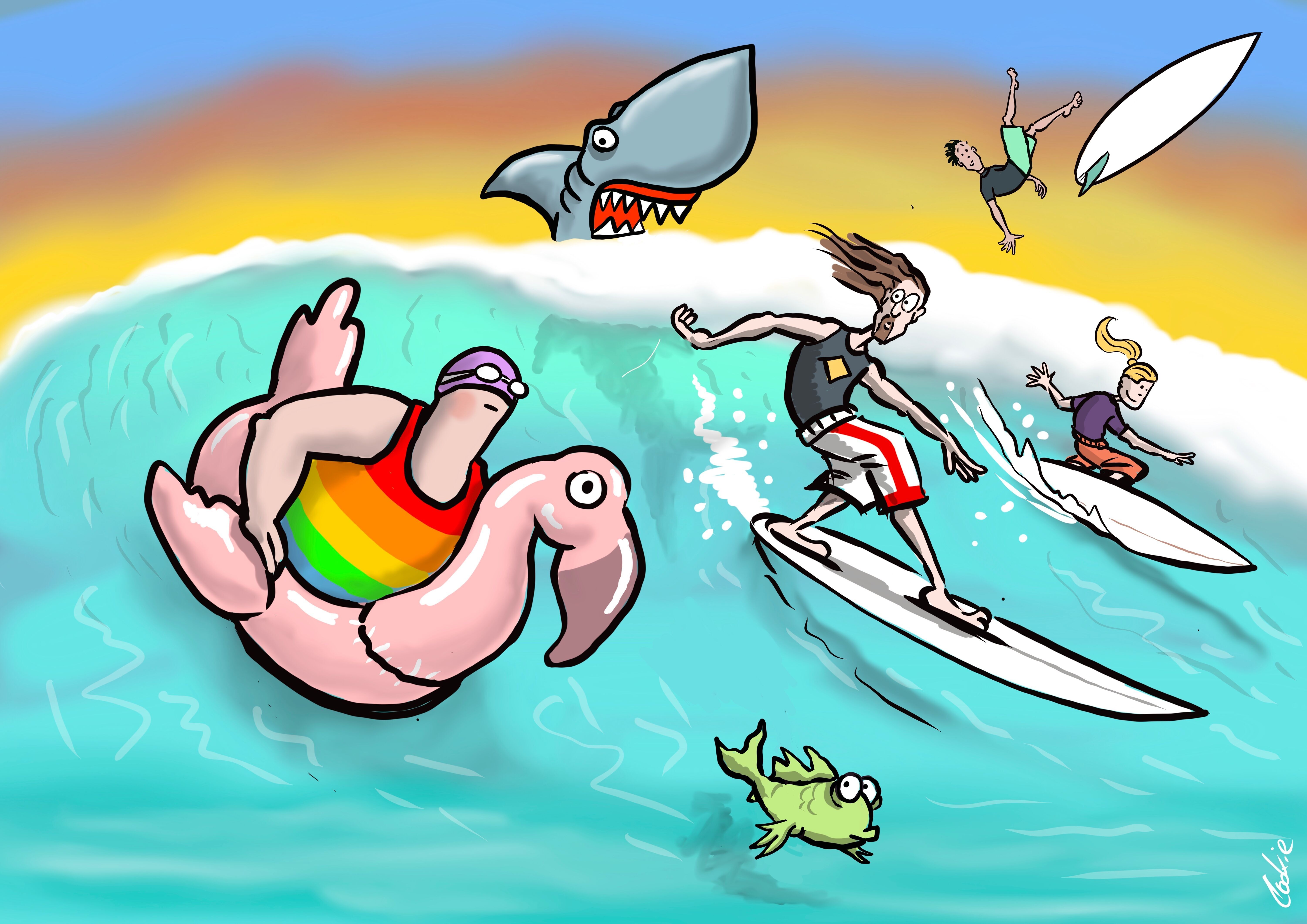 Flocker | Natación en el mar | Tarjeta de felicitación Kimmer (147 x 147 mm)