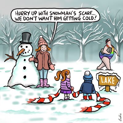 Flocker | Snowman | Kimmer Blank Greetings Card (147x147mm)