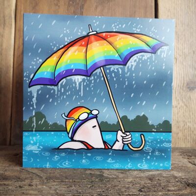 Greetings Cards | Kimmer Swimming in the Rain