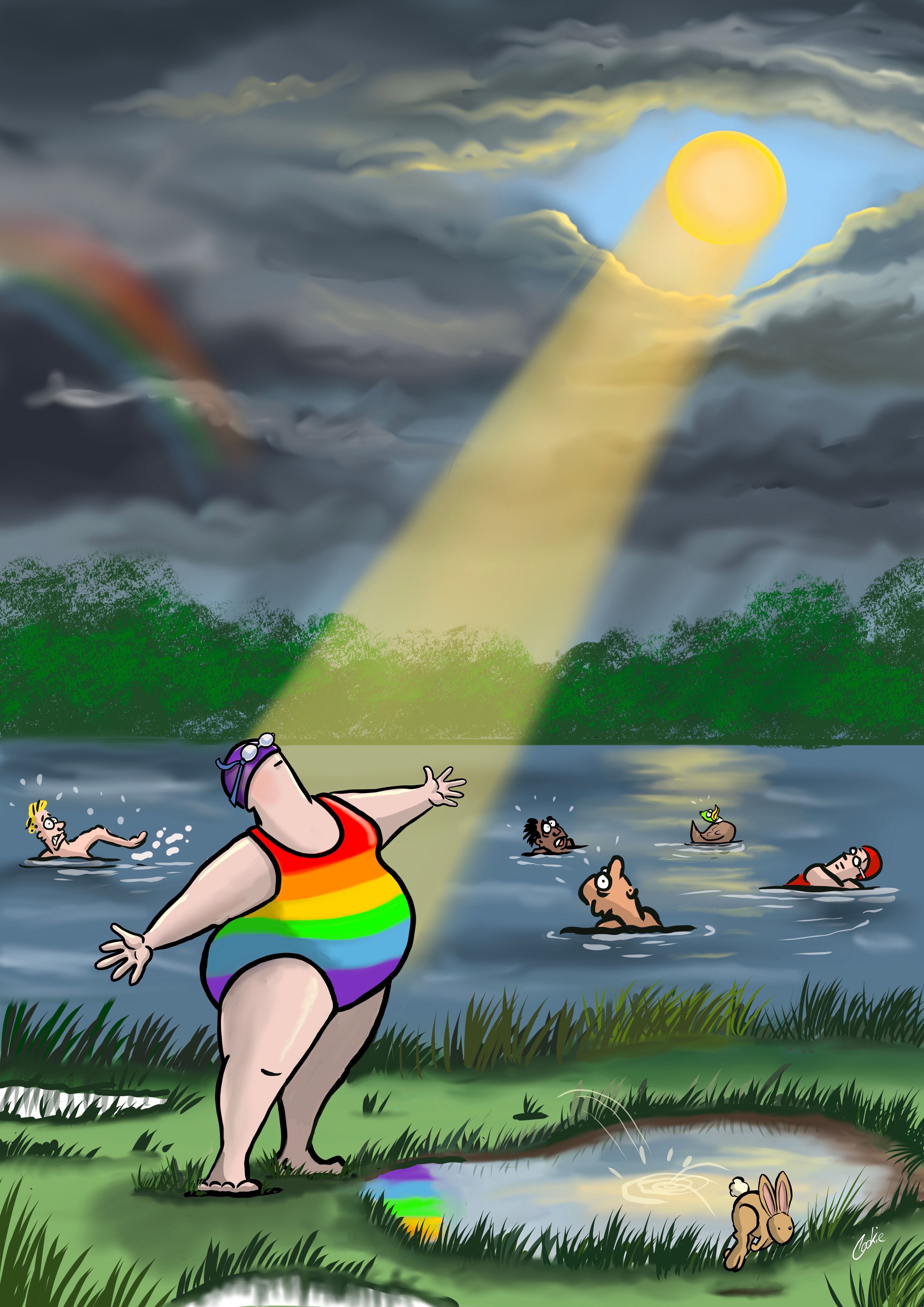 Flocker | Rayo de sol | Tarjeta de felicitación Kimmer Blank (147 x 147 mm)