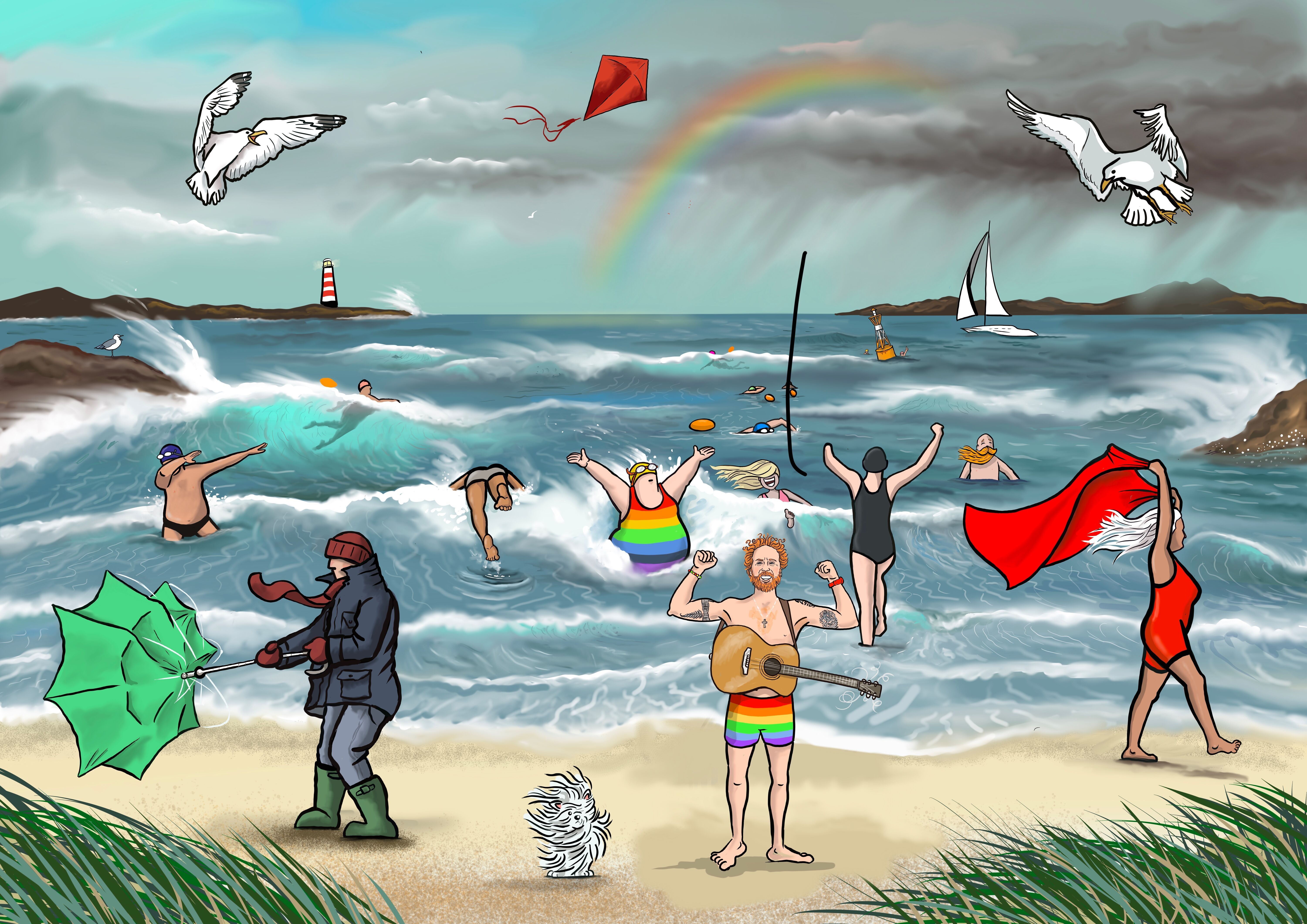 Flocker | Salvaje y ventoso | Tarjeta de felicitación Kimmer (147 x 147 mm)