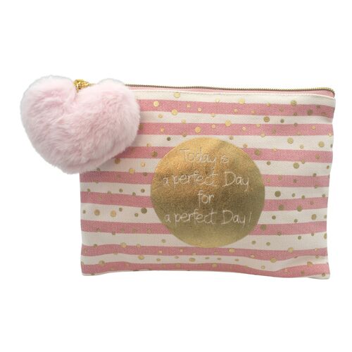 Kosmetiktasche Gold "Today is a perfect day for a perfect day"