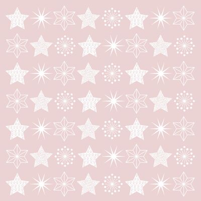 Serviette Pure Stars rose 33x33