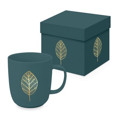 Tazza opaca foresta foglie d'oro puro GB