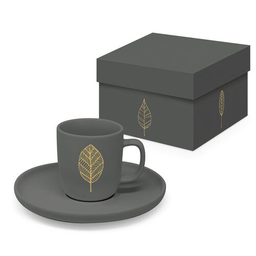 Pure Gold Leaves anthracite Matte Espresso