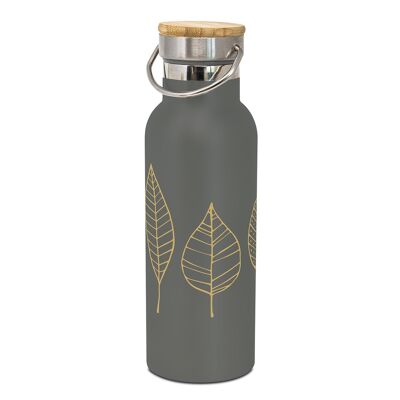 Pure Gold Leaves anthracite Steel Bottle 0.50