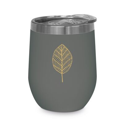 Tasse isotherme Feuilles d'or pur anthracite 0.35