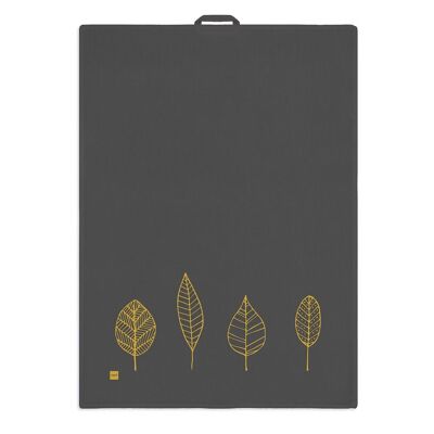 Torchon anthracite Pure Gold Leaves