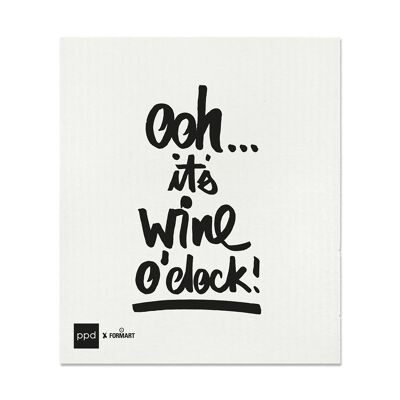 Wine o'clock sponge cloth