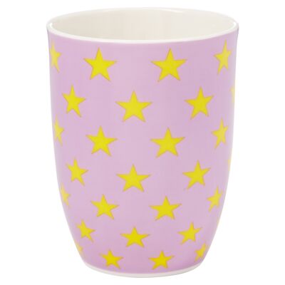 Tasse mit Henkel "Sterne gelb/lila"