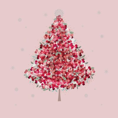 Albero di Natale con tovagliolo rosa 33x33