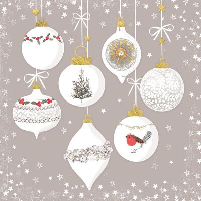 Ornaments and Snow Napkins 33x33