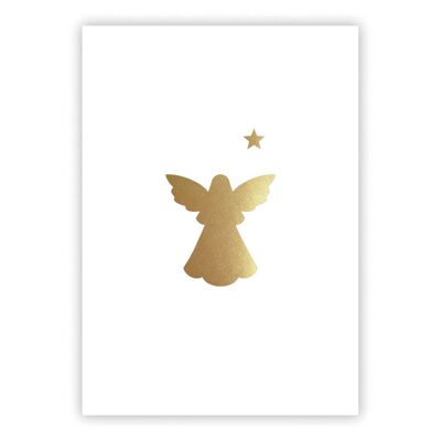 Cartolina d'angelo d'oro puro