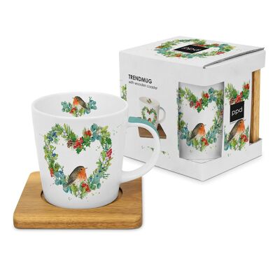 Mug Tendance Cœur Robin nature